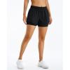 imageStelle Womens 2 in 1 Running Shorts Athletic Workout Gym Shorts High Waisted Shorts with Liner Zipper PocketsBlack