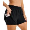 imageStelle Womens 2 in 1 Running Shorts Athletic Workout Gym Shorts High Waisted Shorts with Liner Zipper PocketsBlack