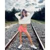 imageStelle Womens 2 in 1 Running Shorts Athletic Workout Gym Shorts High Waisted Shorts with Liner Zipper PocketsCoral