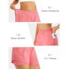 imageStelle Womens 2 in 1 Running Shorts Athletic Workout Gym Shorts High Waisted Shorts with Liner Zipper PocketsCoral