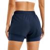 imageStelle Womens 2 in 1 Running Shorts Athletic Workout Gym Shorts High Waisted Shorts with Liner Zipper PocketsNavy