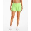 imageStelle Womens 2 in 1 Running Shorts Athletic Workout Gym Shorts High Waisted Shorts with Liner Zipper PocketsNeon Yellow