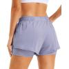 imageStelle Womens 2 in 1 Running Shorts Athletic Workout Gym Shorts High Waisted Shorts with Liner Zipper PocketsPurple Haze