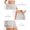 imageStelle Womens 2 in 1 Running Shorts Athletic Workout Gym Shorts High Waisted Shorts with Liner Zipper PocketsSandy Grey