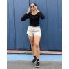 imageStelle Womens 2 in 1 Running Shorts Athletic Workout Gym Shorts High Waisted Shorts with Liner Zipper PocketsSandy Grey