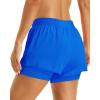 imageStelle Womens 2 in 1 Running Shorts Athletic Workout Gym Shorts High Waisted Shorts with Liner Zipper PocketsSapphire