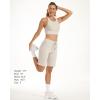 imageStelle Womens Bermuda Knee Length Athletic Exercise Running Lounge Sweat Shorts10 Beige