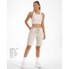 imageStelle Womens Bermuda Knee Length Athletic Exercise Running Lounge Sweat Shorts10 Beige