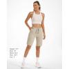 imageStelle Womens Bermuda Knee Length Athletic Exercise Running Lounge Sweat Shorts10 Khaki