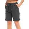 imageStelle Womens Bermuda Knee Length Athletic Exercise Running Lounge Sweat Shorts7 Charcoal