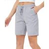 imageStelle Womens Bermuda Knee Length Athletic Exercise Running Lounge Sweat Shorts7 Lightgrey