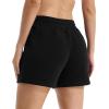 imageStelle Womens Drawstring Sweat Shorts Comfy Elastic Shorts Workout Lounge Shorts with PocketsBlack