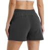imageStelle Womens Drawstring Sweat Shorts Comfy Elastic Shorts Workout Lounge Shorts with PocketsCharcoal