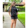 imageStelle Womens Drawstring Sweat Shorts Comfy Elastic Shorts Workout Lounge Shorts with PocketsCharcoal
