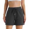 imageStelle Womens Drawstring Sweat Shorts Comfy Elastic Shorts Workout Lounge Shorts with PocketsCharcoal