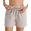 imageStelle Womens Drawstring Sweat Shorts Comfy Elastic Shorts Workout Lounge Shorts with PocketsGrey Khaki