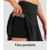 imageStelle Womens High Waisted Pleated Tennis Skirts Golf Skorts with Inner Shorts for Athletic Running Workout PickleballBlack2 Upside Pockets