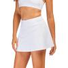 imageStelle Womens High Waisted Pleated Tennis Skirts Golf Skorts with Inner Shorts for Athletic Running Workout PickleballWhite2 Upside Pockets