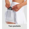 imageStelle Womens High Waisted Pleated Tennis Skirts Golf Skorts with Inner Shorts for Athletic Running Workout PickleballWhite2 Upside Pockets