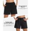 imageStelle Womens Sweat Shorts Casual Drawstring Shorts Comfy Cotton High Waisted Workout Lounge Shorts with PocketsBlack Sweat Shorts