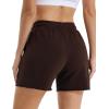 imageStelle Womens Sweat Shorts Casual Drawstring Shorts Comfy Cotton High Waisted Workout Lounge Shorts with PocketsCoffee