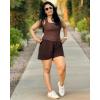 imageStelle Womens Sweat Shorts Casual Drawstring Shorts Comfy Cotton High Waisted Workout Lounge Shorts with PocketsCoffee