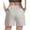 imageStelle Womens Sweat Shorts Casual Drawstring Shorts Comfy Cotton High Waisted Workout Lounge Shorts with PocketsLight Gray Sweat Shorts