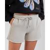 imageStelle Womens Sweat Shorts Casual Drawstring Shorts Comfy Cotton High Waisted Workout Lounge Shorts with PocketsLight Gray Sweat Shorts