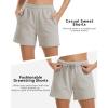 imageStelle Womens Sweat Shorts Casual Drawstring Shorts Comfy Cotton High Waisted Workout Lounge Shorts with PocketsLight Gray Sweat Shorts