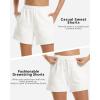 imageStelle Womens Sweat Shorts Casual Drawstring Shorts Comfy Cotton High Waisted Workout Lounge Shorts with PocketsWhite Sweat Shorts