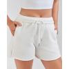 imageStelle Womens Sweat Shorts Casual Drawstring Shorts Comfy Cotton High Waisted Workout Lounge Shorts with PocketsWhite Sweat Shorts
