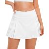 imageStelle Women Tennis Skirt Inner Shorts Pleated Golf Athletic Skorts Pockets High Waisted Workout Running Pickleball SportsWhite