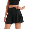 imageStelle Womens High Waisted Pleated Tennis Skirts Golf Skorts with Inner Shorts for Athletic Running Workout PickleballBlack