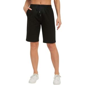 imageStelle Womens Bermuda Knee Length Athletic Exercise Running Lounge Sweat Shorts10 Black