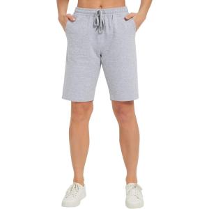 imageStelle Womens Bermuda Knee Length Athletic Exercise Running Lounge Sweat Shorts10 Lightgrey