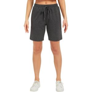 imageStelle Womens Bermuda Knee Length Athletic Exercise Running Lounge Sweat Shorts7 Charcoal