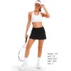imageStelle Womens Tennis Golf Skirts High Waisted with Pockets Inner Shorts for Athletic Skorts Sports Running PickleballBlack