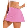 imageStelle Womens Tennis Golf Skirts High Waisted with Pockets Inner Shorts for Athletic Skorts Sports Running PickleballCotton Candy