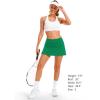 imageStelle Womens Tennis Golf Skirts High Waisted with Pockets Inner Shorts for Athletic Skorts Sports Running PickleballEvergreen
