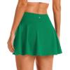 imageStelle Womens Tennis Golf Skirts High Waisted with Pockets Inner Shorts for Athletic Skorts Sports Running PickleballEvergreen