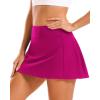 imageStelle Womens Tennis Golf Skirts High Waisted with Pockets Inner Shorts for Athletic Skorts Sports Running PickleballFuchsia