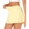 imageStelle Womens Tennis Golf Skirts High Waisted with Pockets Inner Shorts for Athletic Skorts Sports Running PickleballLemon Butter