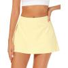 imageStelle Womens Tennis Golf Skirts High Waisted with Pockets Inner Shorts for Athletic Skorts Sports Running PickleballLemon Butter