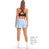 imageStelle Womens Tennis Golf Skirts High Waisted with Pockets Inner Shorts for Athletic Skorts Sports Running PickleballLight Blue