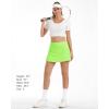 imageStelle Womens Tennis Golf Skirts High Waisted with Pockets Inner Shorts for Athletic Skorts Sports Running PickleballLime Green