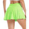 imageStelle Womens Tennis Golf Skirts High Waisted with Pockets Inner Shorts for Athletic Skorts Sports Running PickleballLime Green