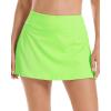 imageStelle Womens Tennis Golf Skirts High Waisted with Pockets Inner Shorts for Athletic Skorts Sports Running PickleballLime Green