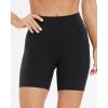 imageStelle High Waist Biker Shorts 5quot Inseam Workout Shorts for Women Tummy Control Gym Yoga Shorts with 2 Side PocketsBlack