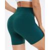 imageStelle High Waist Biker Shorts 5quot Inseam Workout Shorts for Women Tummy Control Gym Yoga Shorts with 2 Side PocketsForest Green