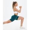 imageStelle High Waist Biker Shorts 5quot Inseam Workout Shorts for Women Tummy Control Gym Yoga Shorts with 2 Side PocketsForest Green